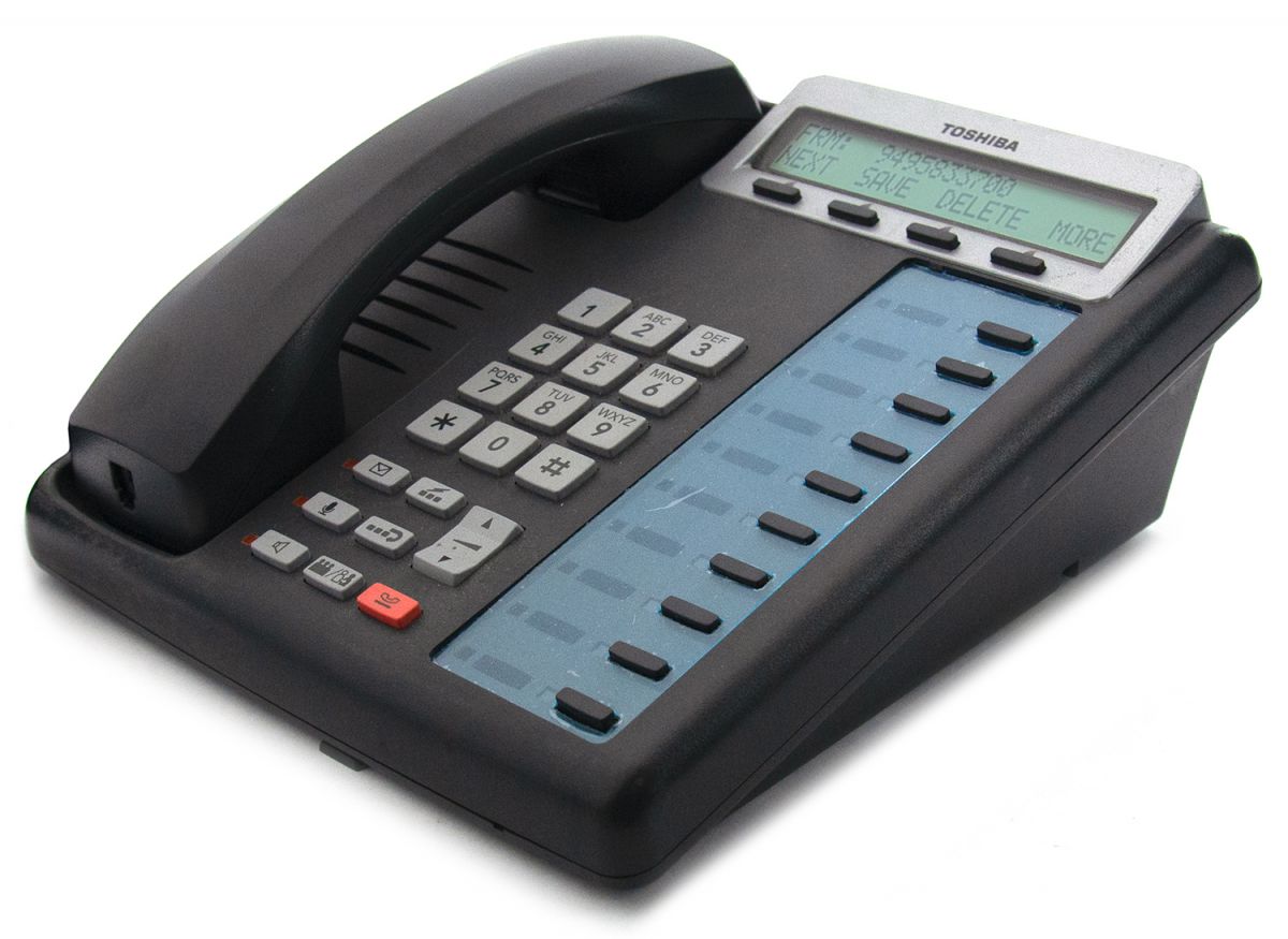 Toshiba Strata DKT3210R-SD 10-Button Charcoal Display Speakerphone w/Icon Keys - Grade A Refurbished - Toshiba refurbished available on PCLiquidations