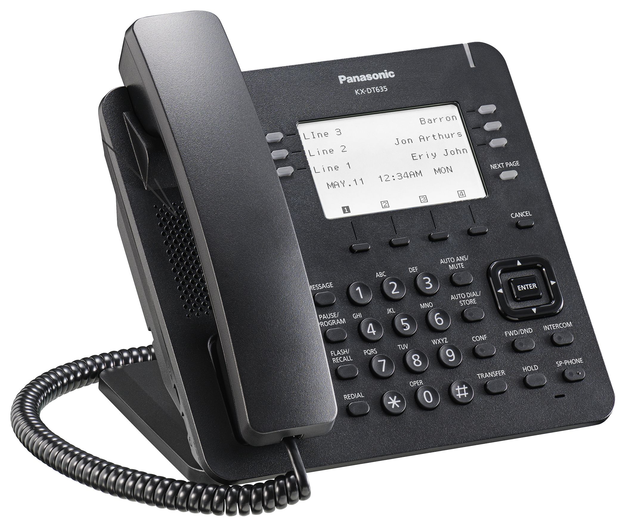 Panasonic KX-DT635-B Black Digital Display Speakerphone - Grade A Refurbished - Panasonic refurbished available on PCLiquidations