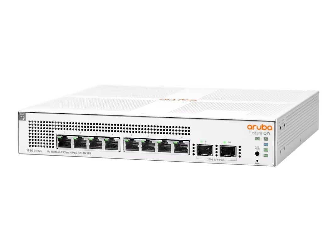 HPE Aruba Instant On 1930 8-Port Gigabit CL4 PoE 2-Port SFP/SFP+ Manageable Switch Refurbished - Hewlett Packard Enterprise (HPE) refurbished available on PCLiquidations