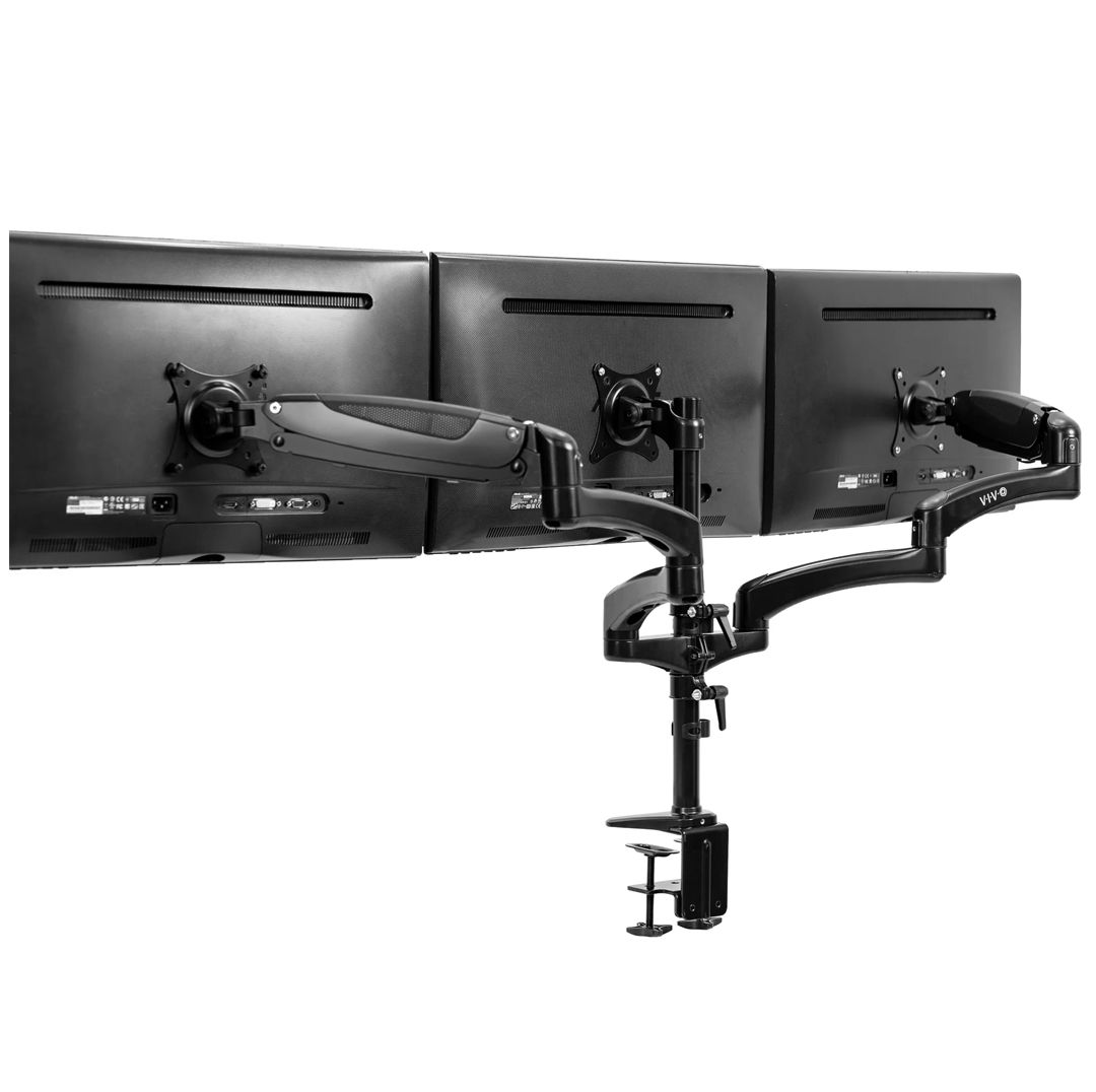 Buy VIVO Triple Monitor Desk Mount - 2 Pneumatic Arms + 1 Fixed - Black Refurbished - $119.99 VIVO Triple Monitor Desk Mount - 2 Pneumatic Arms + 1 Fixed - Black Refurbished - refurbished available on PCLiquidations
