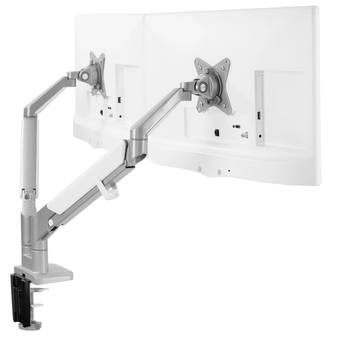 VIVO Silver Pneumatic Arm Dual Monitor Desk Mount Refurbished -  refurbished available on PCLiquidations