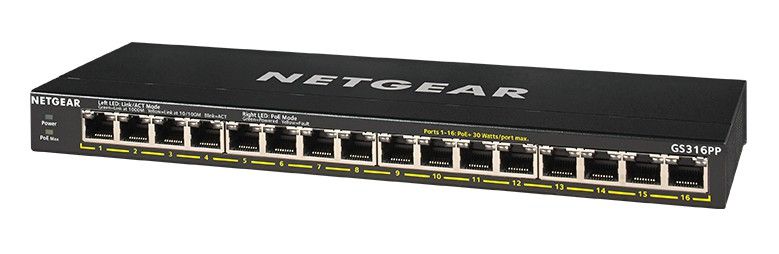 Netgear GS316PP 16-Port Gigabit PoE+ Unmanaged Switch Refurbished - Netgear refurbished available on PCLiquidations