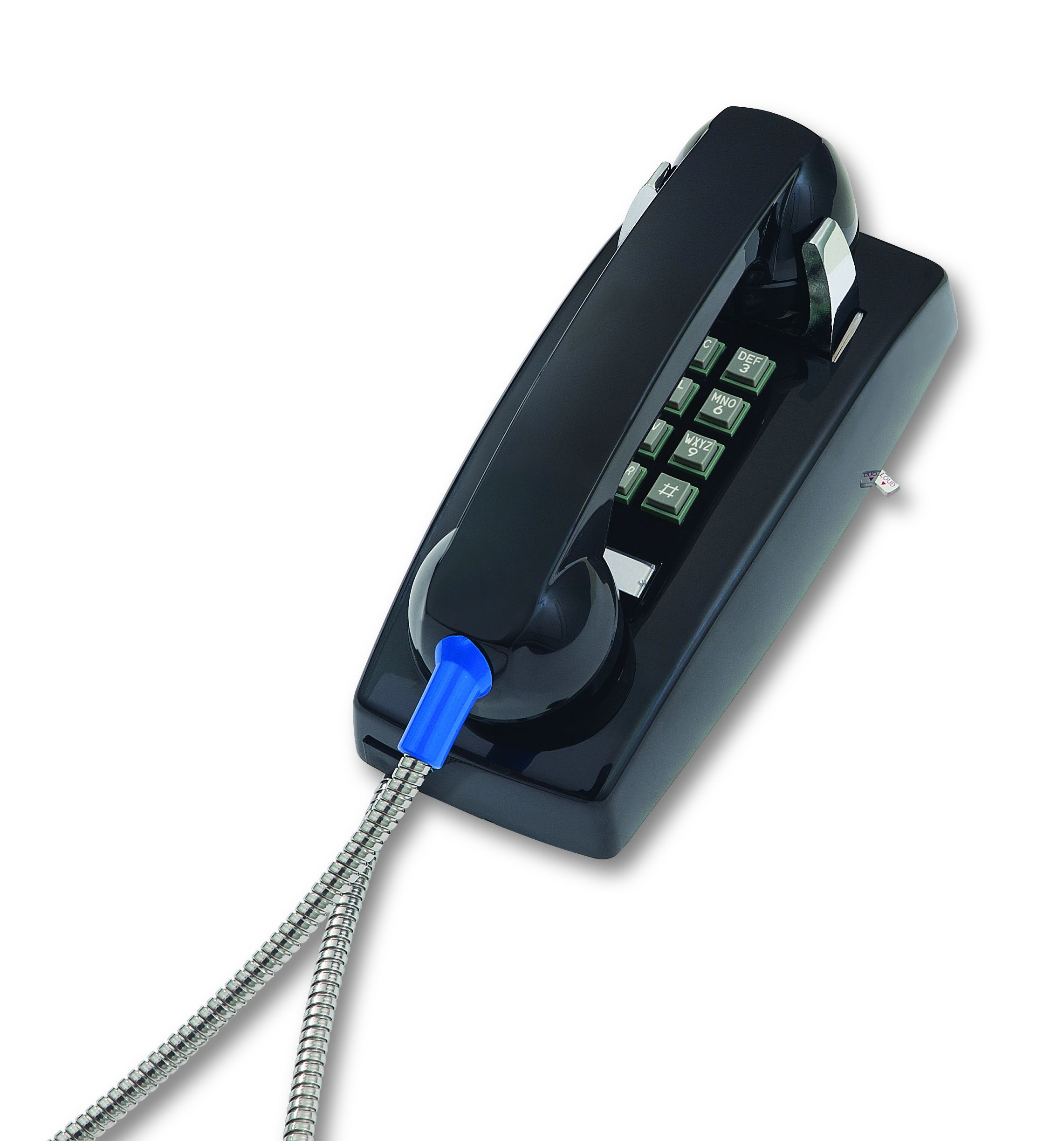 Cortelco 2554 Black Armored Wall Phone w/ Metal Cradle - New Refurbished - Cortelco refurbished available on PCLiquidations