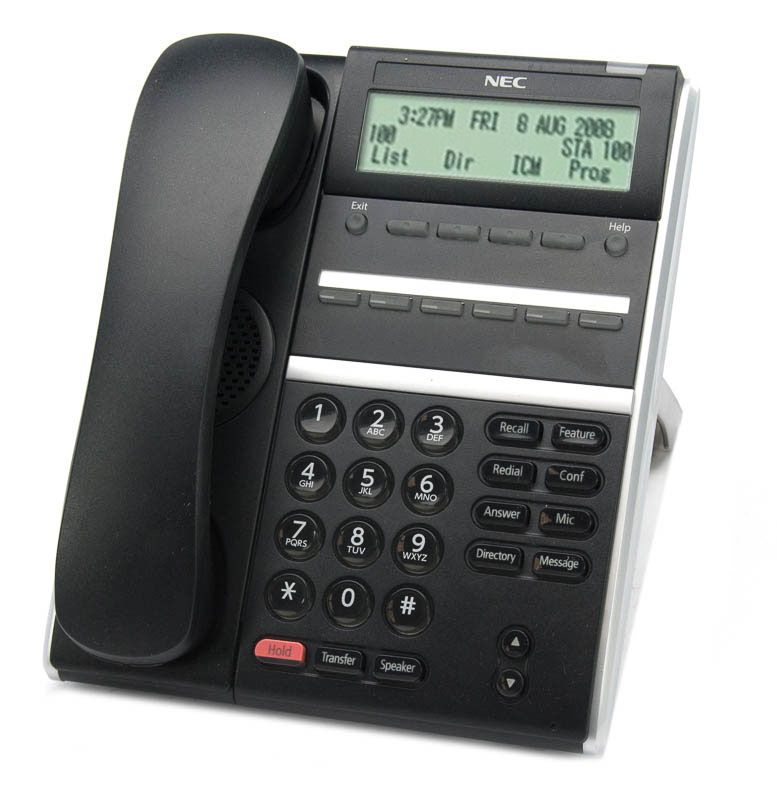 NEC DT410 DTZ-6DE-3 6-Button Black 3-Line Digital Display Phone (650001) - Grade A Refurbished - NEC (Nippon Electric Company) refurbished available on PCLiquidations