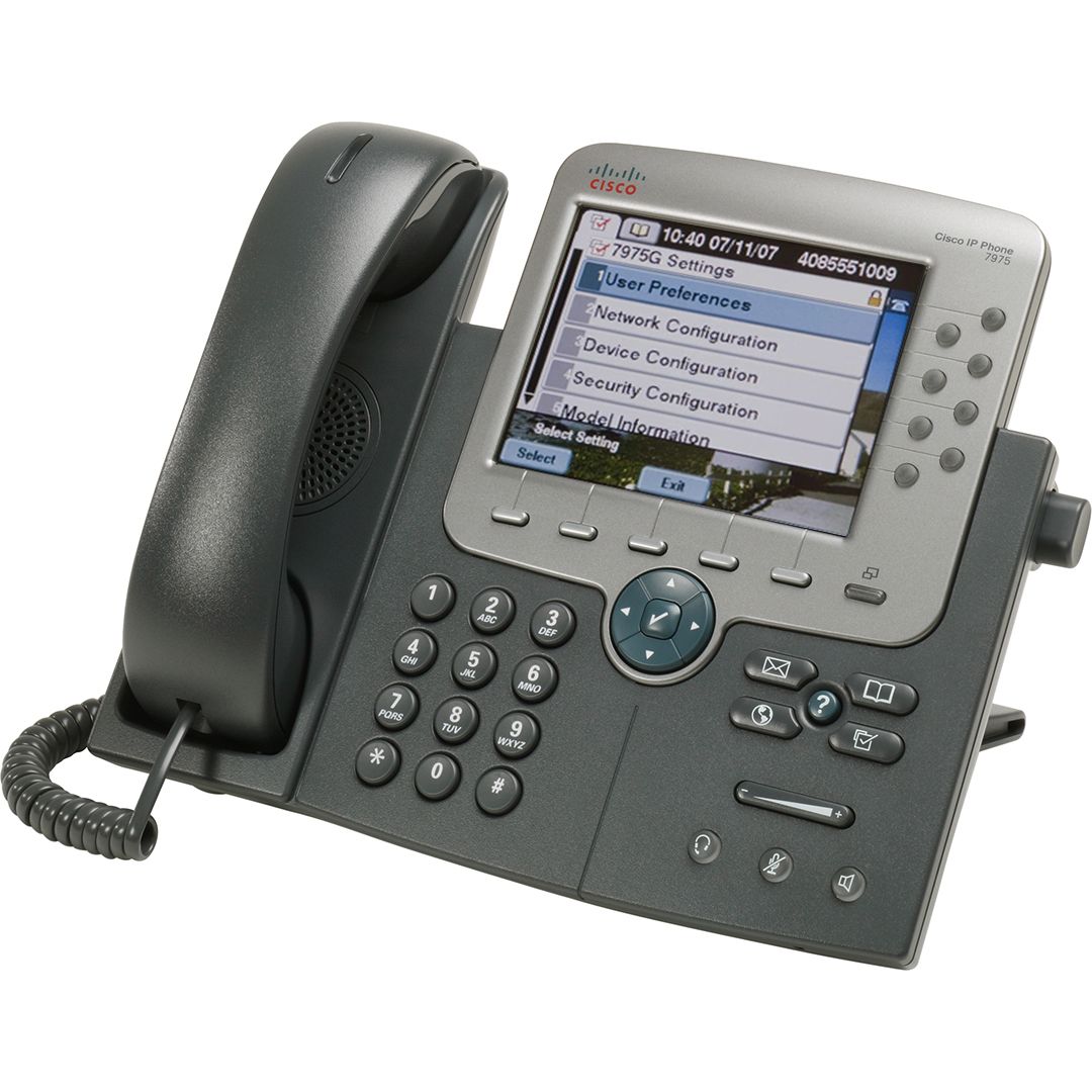 Cisco Unified CP-7975G Charcoal Gigabit IP Color Display Speakerphone - Grade B Refurbished - Cisco Systems Inc. refurbished available on PCLiquidations