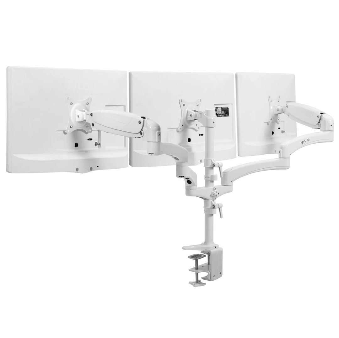 Buy VIVO Triple Monitor Desk Mount - 2 Pneumatic Arms + 1 Fixed - White Refurbished - $124.79 VIVO Triple Monitor Desk Mount - 2 Pneumatic Arms + 1 Fixed - White Refurbished - refurbished available on PCLiquidations
