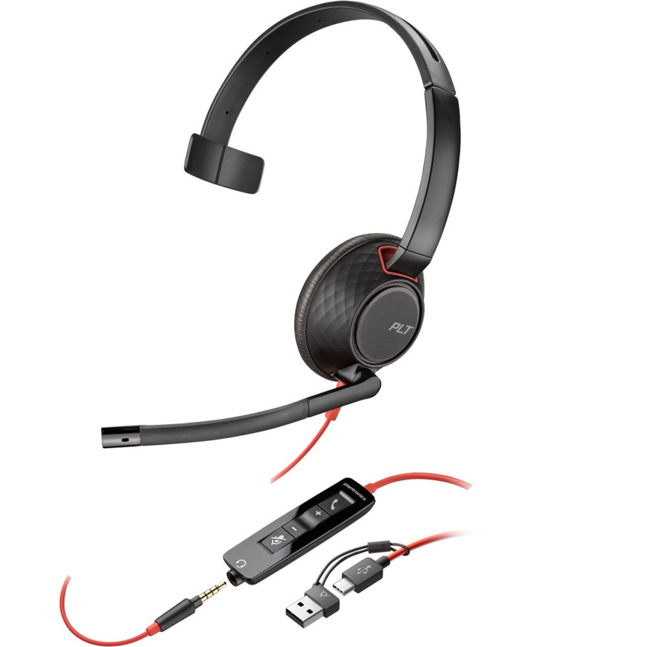 Poly Blackwire 5210 USB-C/A Single-Ear Headset Refurbished - N/A (Il existe plusieurs marques avec le nom "Poly", il refurbished available on PCLiquidations