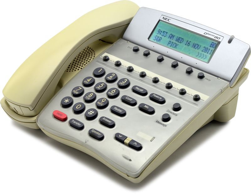NEC Dterm Series i DTR-8D-1 White Display Speaker Phone (780041) Refurbished - NEC (Nippon Electric Company) refurbished available on PCLiquidations