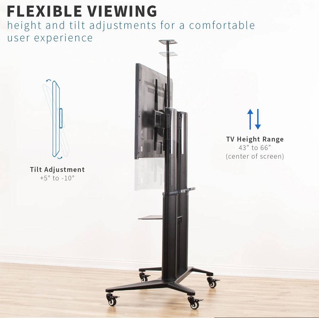 VIVO Aluminum TV Cart for 32    to 120    Screens Refurbished -  refurbished available on PCLiquidations