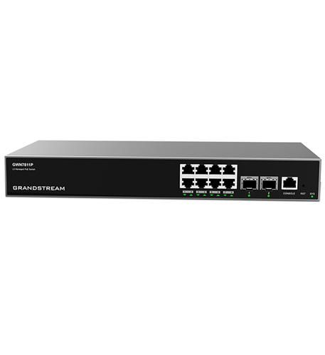Grandstream GWN7811P 8-Port Managed PoE+ Switch Refurbished - Grandstream refurbished available on PCLiquidations