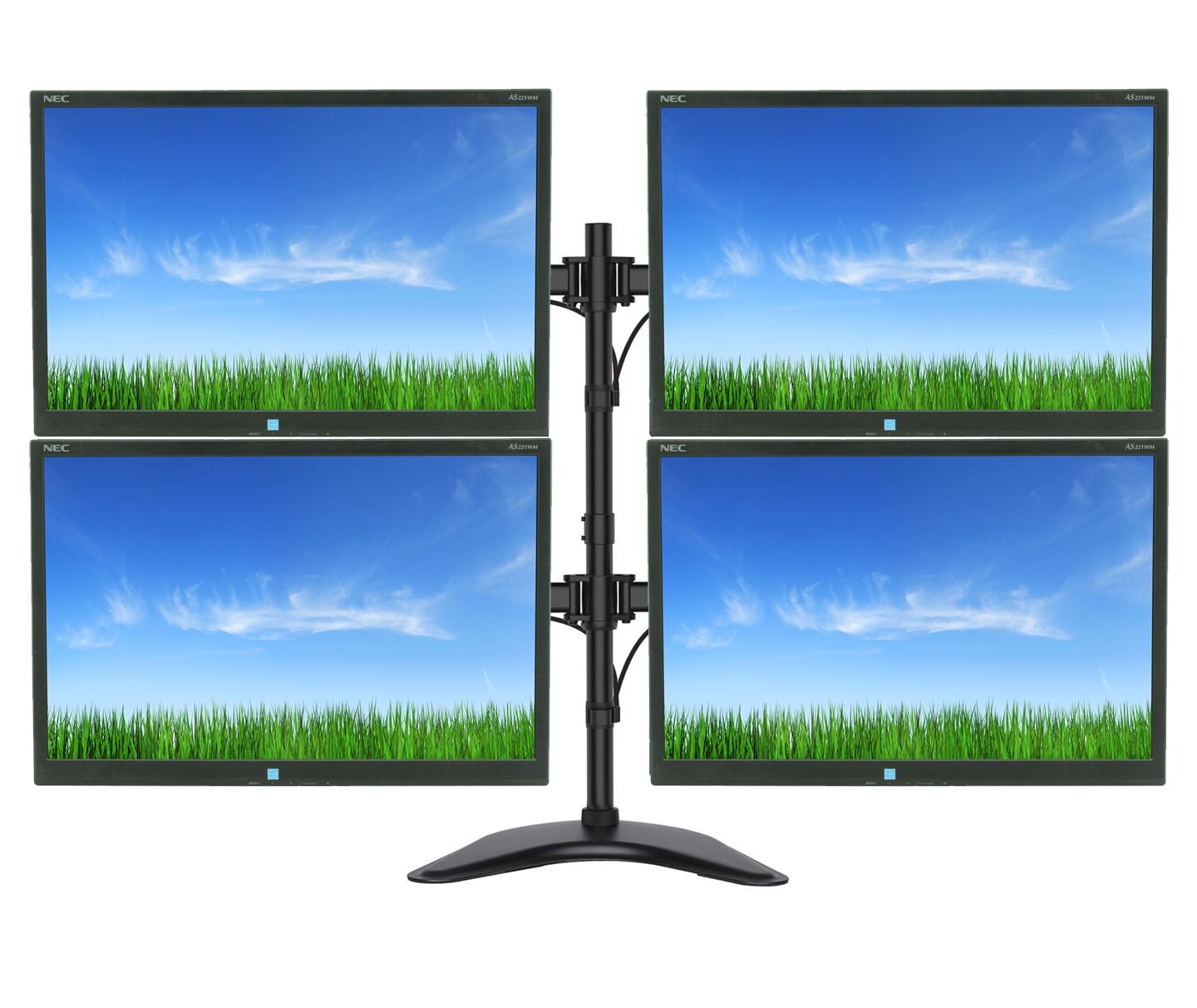 NEC AccuSync AS221WM 22"" Widescreen Quad Monitor Setup - Grade A Refurbished - NEC (Nippon Electric Company) refurbished available on PCLiquidations