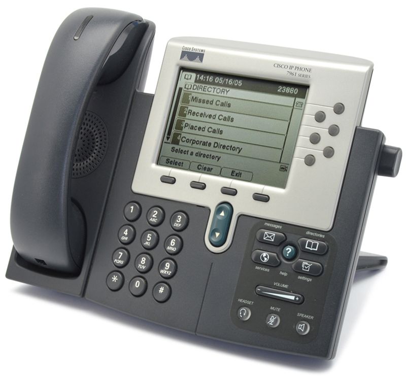 Cisco CP-7961G-GE Gigabit IP Display Speakerphone - Grade B Refurbished - Cisco Systems Inc. refurbished available on PCLiquidations