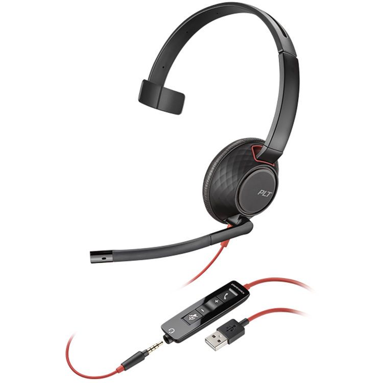 Poly Blackwire 5210 USB-A Monaural Headset - Grade A Refurbished - N/A (Il existe plusieurs marques avec le nom "Poly", il refurbished available on PCLiquidations