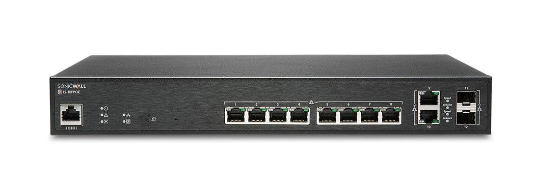 SonicWALL 10-Port Gigabit Ethernet PoE 2x SFP Switch Refurbished -  refurbished available on PCLiquidations