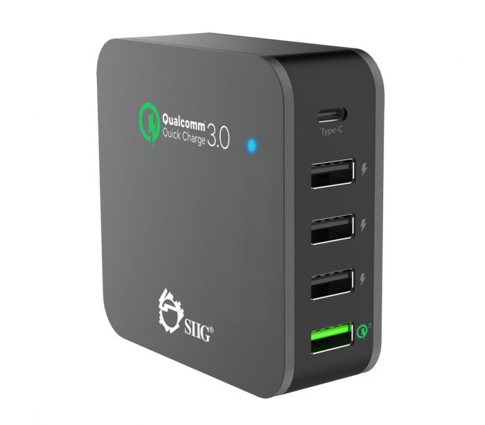 Siig 5-Port Smart USB Charger Hub - Black Refurbished - Siig refurbished available on PCLiquidations