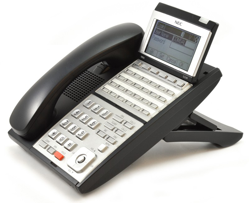 NEC UX 5000 IP3NA-24TXH Black 30-Button Digital Display Phone (0910048) - Grade B Refurbished - NEC (Nippon Electric Company) refurbished available on PCLiquidations
