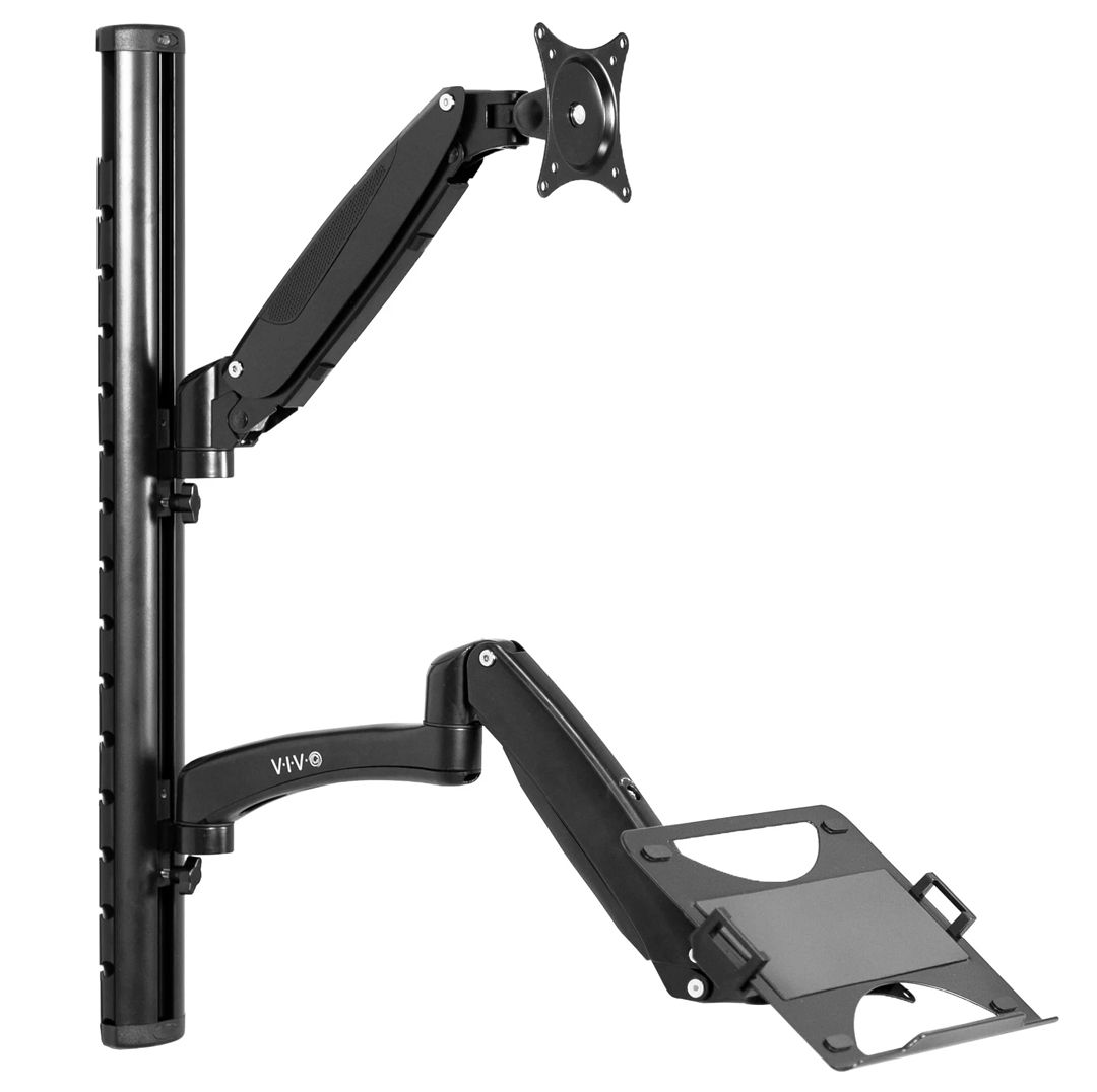 VIVO Sit to Stand Single Monitor & Laptop Wall Mount Workstation Refurbished -  refurbished available on PCLiquidations