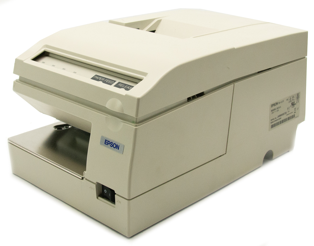 Epson TM-U375 Serial 9-Pin Dot Matirx Impact Monochrome Receipt Printer (M63UA) - White - Refurbished Refurbished - Epson refurbished available on PCLiquidations