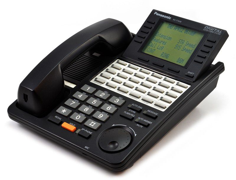 Panasonic Digital Super Hybrid KX-T7456-B Black 6-Line Display Speakerphone Refurbished - Panasonic refurbished available on PCLiquidations