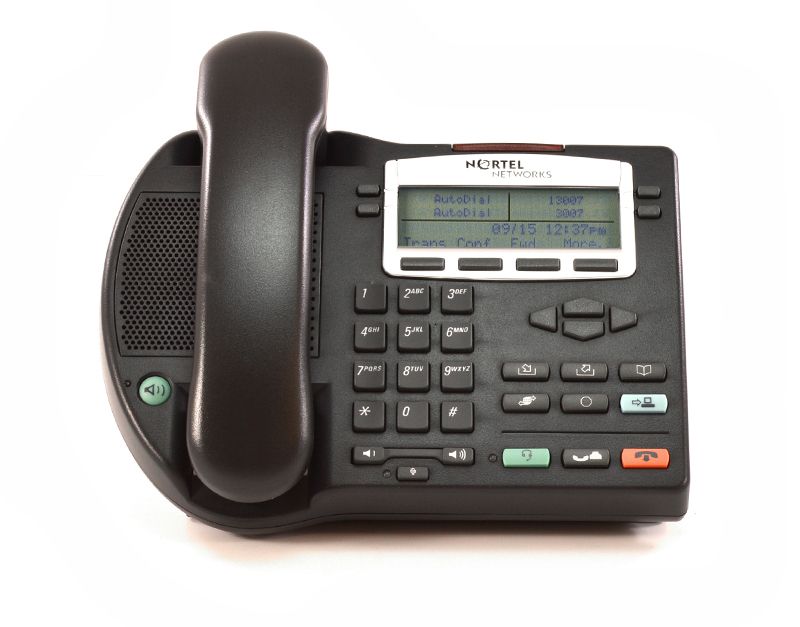 Nortel Networks i2002 Charcoal PoE IP LCD Display Phone with Silver Bezel (NTDU91) - Icon Buttons Refurbished -  refurbished available on PCLiquidations