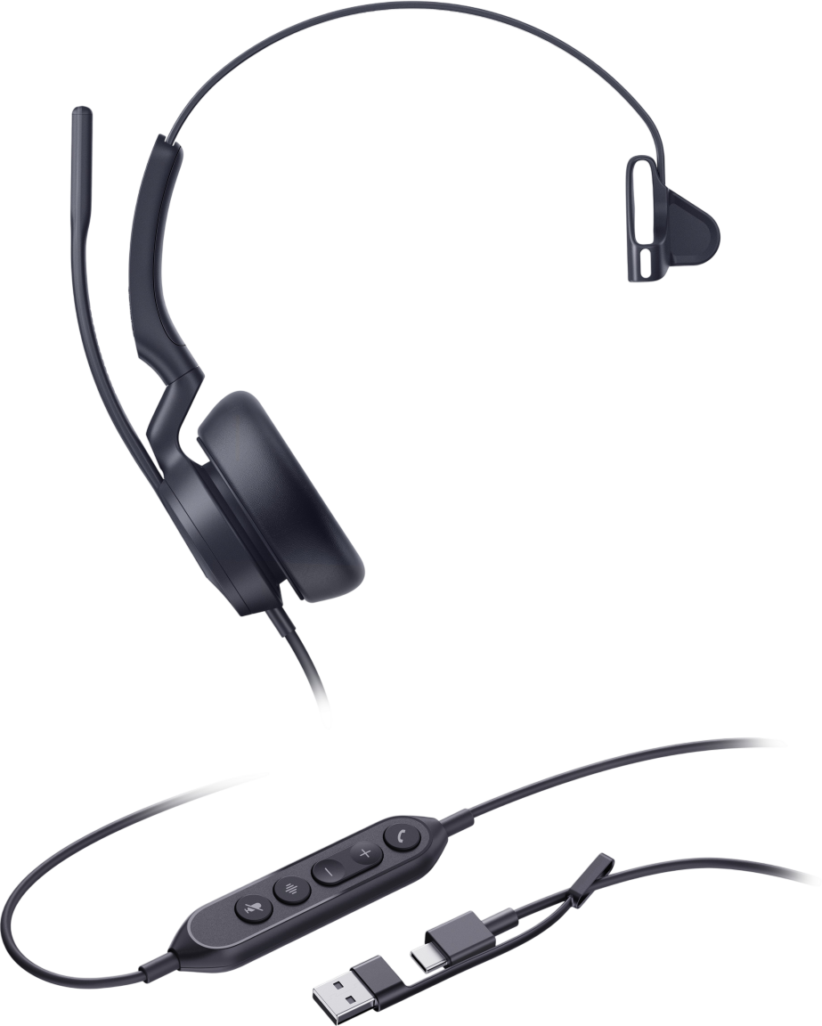 Yealink UH46 Mono Wired USB C/A Headset - UC Refurbished - Yealink refurbished available on PCLiquidations