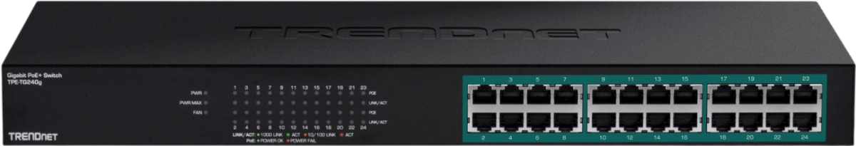 TRENDnet TPE-TG240G 24-Port Gigabit PoE+ Switch - Refurbished Refurbished -  refurbished available on PCLiquidations