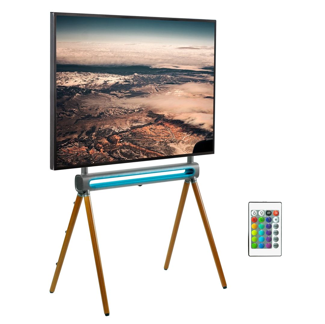 VIVO Easel Studio 49"" to 70"" TV Stand with RGB Light - Wood Refurbished -  refurbished available on PCLiquidations