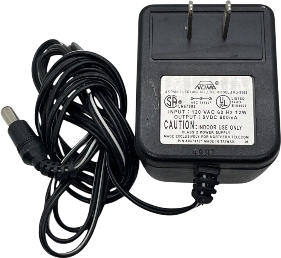 Nortel 9VDC 600mA Power Supply Refurbished -  refurbished available on PCLiquidations