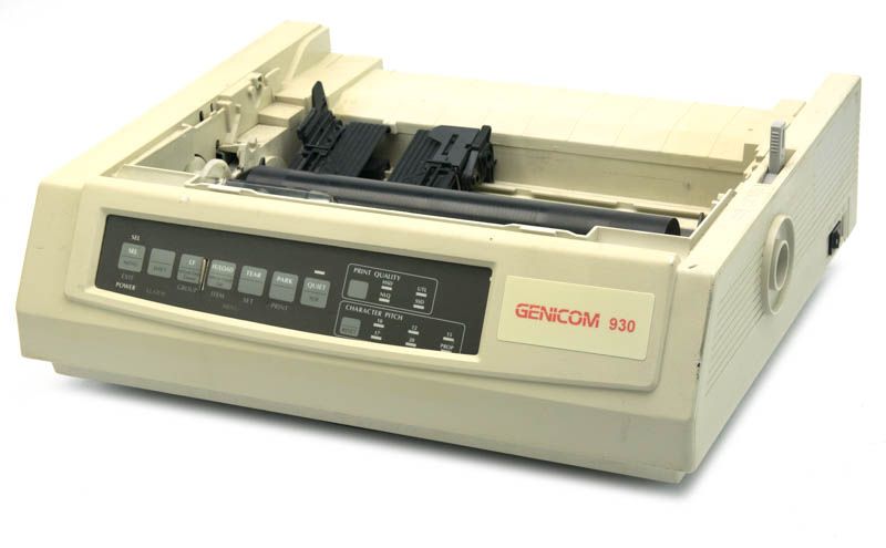 Genicom 930 Parallel Serial 9-Pin Dot Matrix Impact Printer - White Refurbished -  refurbished available on PCLiquidations