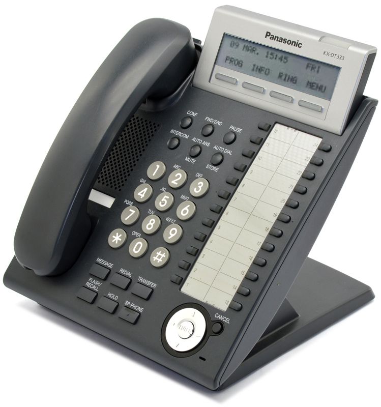 Panasonic KX-DT333-B Black Digital Display Phone - Grade B Refurbished - Panasonic refurbished available on PCLiquidations