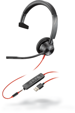 Poly Blackwire 3315 USB-A Mono Headset Refurbished - N/A (Il existe plusieurs marques avec le nom "Poly", il refurbished available on PCLiquidations