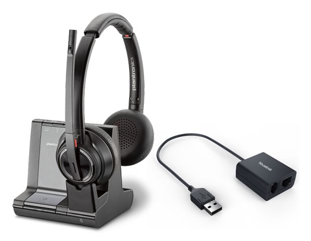 Poly Savi 8220 Office DECT Headset w/Yealink EHS40 USB Cable Refurbished - N/A (Il existe plusieurs marques avec le nom "Poly", il refurbished available on PCLiquidations