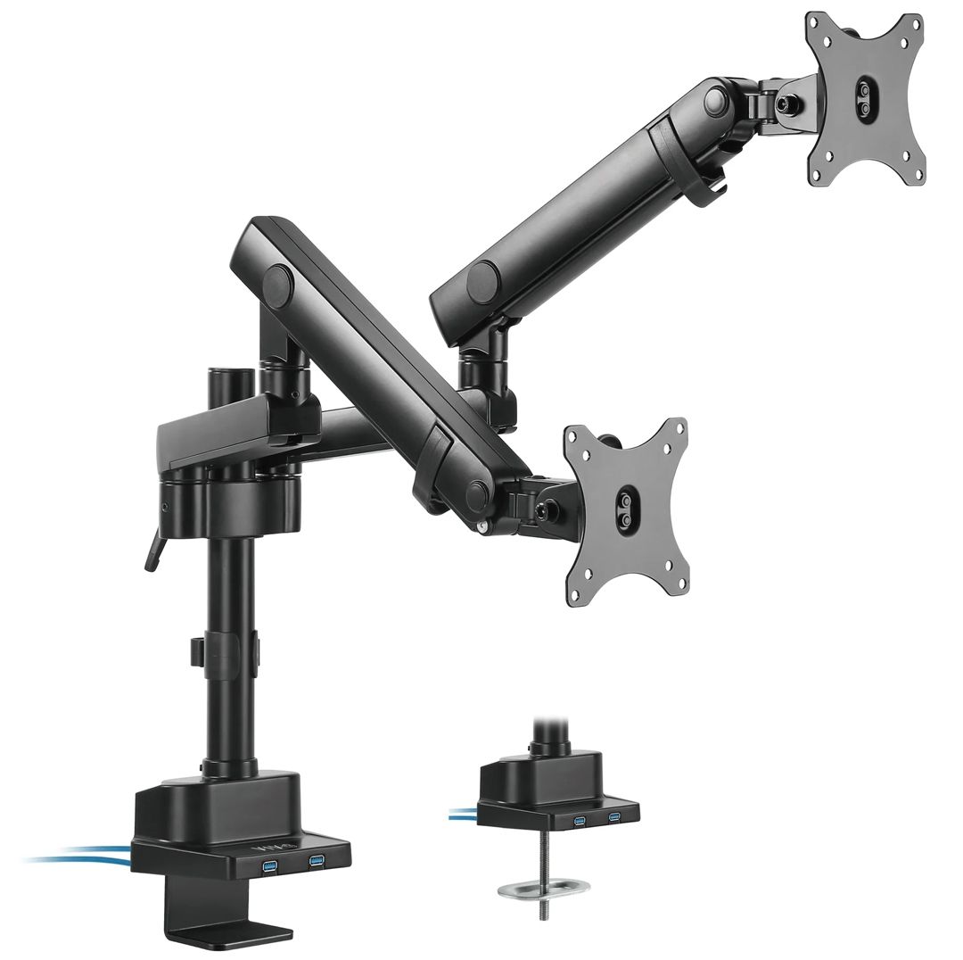 VIVO Mechanical Arm Dual Ultrawide Monitor Desk Mount with USB Refurbished -  refurbished available on PCLiquidations