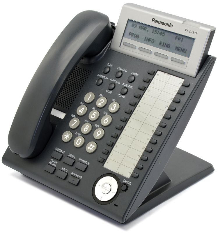Panasonic KX-DT333-B Black Digital Display Phone - Grade A Refurbished - Panasonic refurbished available on PCLiquidations