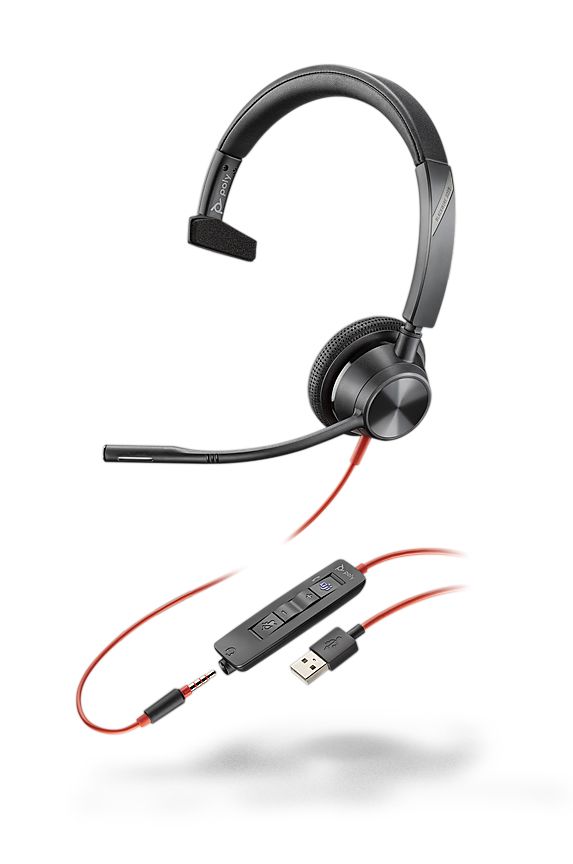 Poly Blackwire 3315-M USB-A Mono Headset - Microsoft Teams Refurbished - N/A (Il existe plusieurs marques avec le nom "Poly", il refurbished available on PCLiquidations
