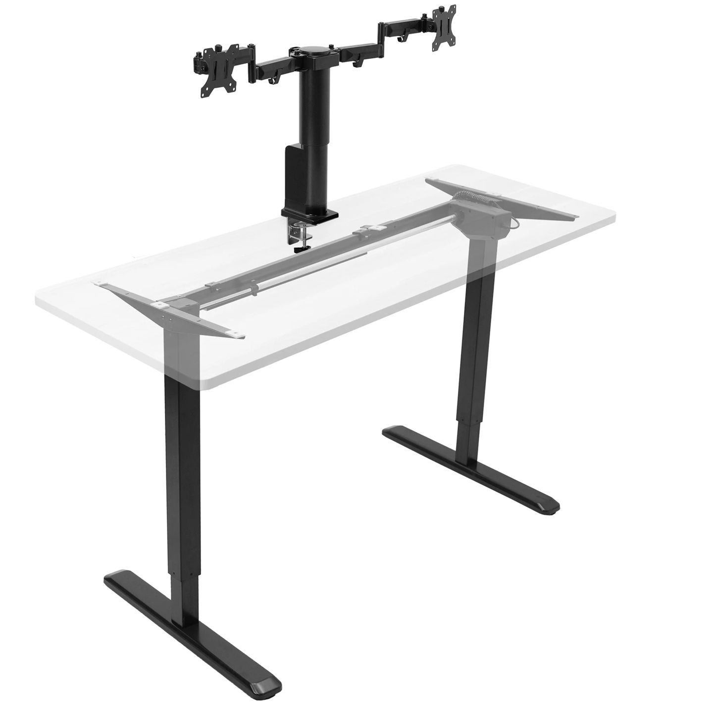 VIVO Single Motor Desk Frame with Electric Dual Monitor Arm & Touch Screen Memory Controller Refurbished -  refurbished available on PCLiquidations