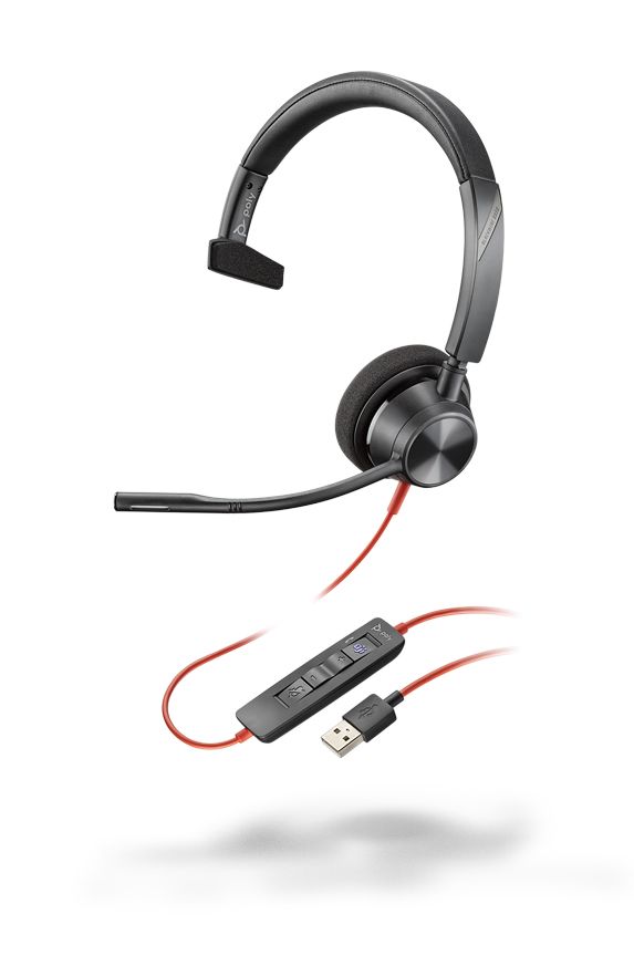 Poly Blackwire 3310-M USB-A Mono Headset - Microsoft Teams Refurbished - N/A (Il existe plusieurs marques avec le nom "Poly", il refurbished available on PCLiquidations