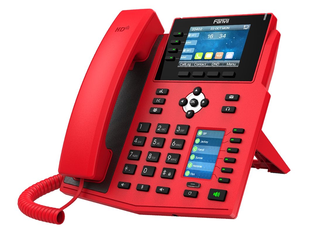 Fanvil X5U-R-V2 16-Line Color Display SIP Phone Red Refurbished - Fanvil refurbished available on PCLiquidations