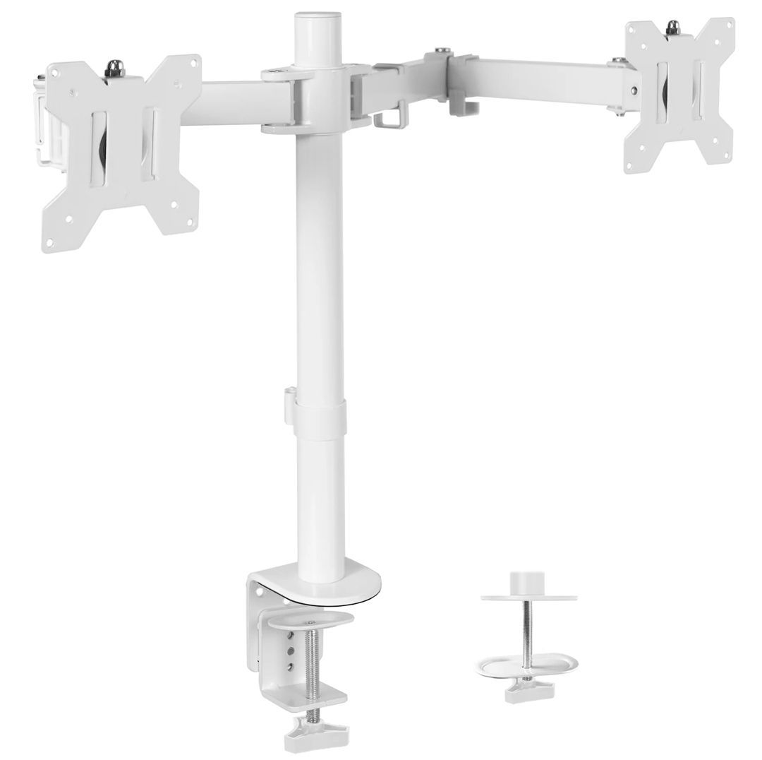 VIVO Dual Monitor Desk Mount Adjustable Stand - White Refurbished -  refurbished available on PCLiquidations
