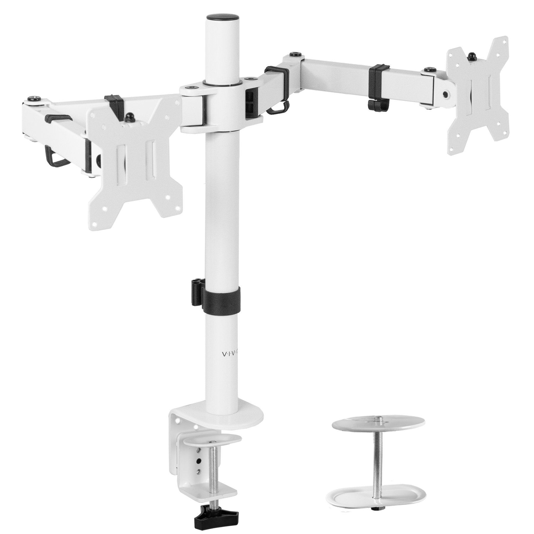 Vivo V002 Dual Monitor Desk Mount - White Refurbished -  refurbished available on PCLiquidations