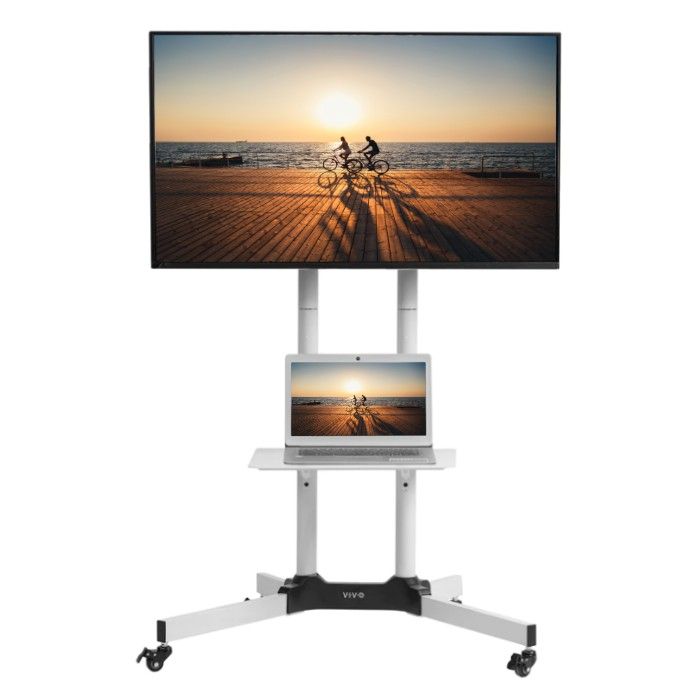 VIVO TV Cart for 32"" to 83"" Screens - White Refurbished -  refurbished available on PCLiquidations