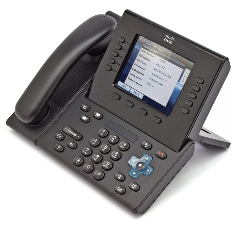 Cisco CP-8961 Black 12-Button Gigabit IP Color Display Phone - Grade B Refurbished - Cisco Systems Inc. refurbished available on PCLiquidations