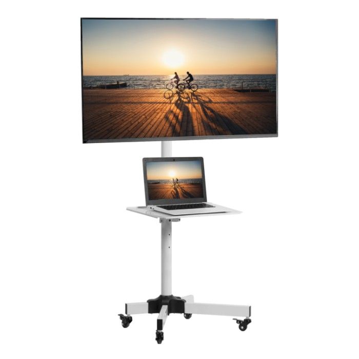 VIVO Black TV Cart for 13"" to 60"" Screens - White Refurbished -  refurbished available on PCLiquidations