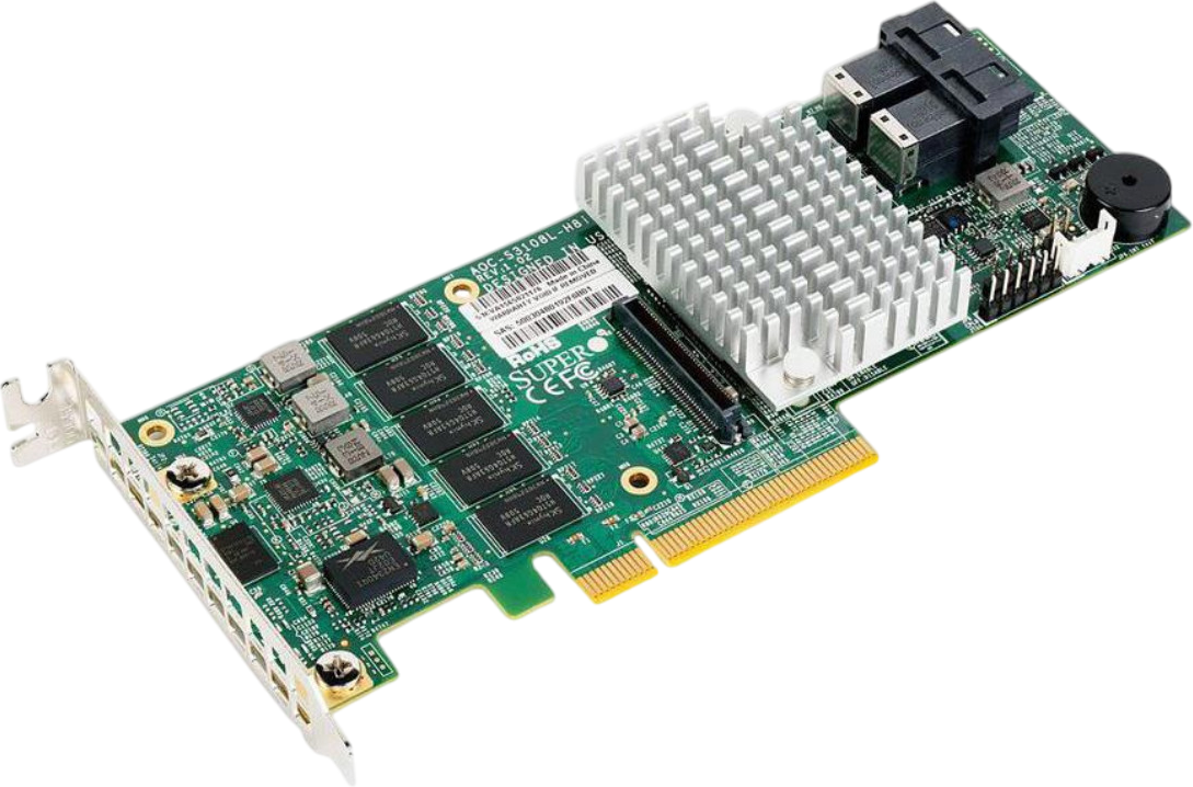 Supermicro 8-Port 12Gb/s PCIe SAS Internal RAID Controller (AOC-S3108L-H8iR) - Refurbished Refurbished -  refurbished available on PCLiquidations