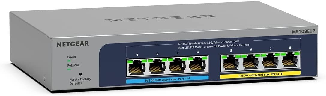 Netgear MS108EUP Ultra60 8-Port PoE++ Multi-Gigabit Ethernet Plus Switch Refurbished - Netgear refurbished available on PCLiquidations