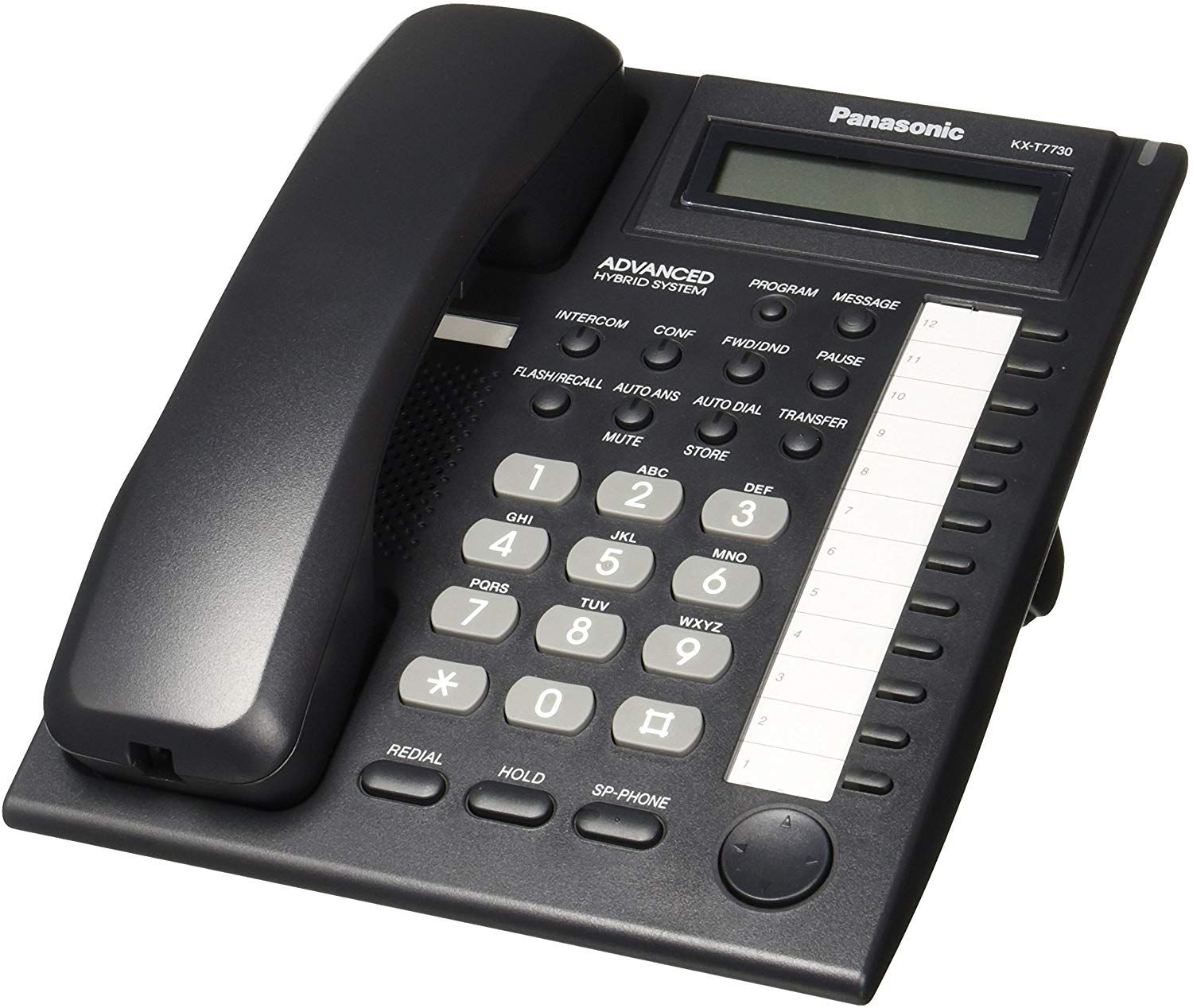 Panasonic KX-T7730-B Black Display Speakerphone - Grade A Refurbished - Panasonic refurbished available on PCLiquidations