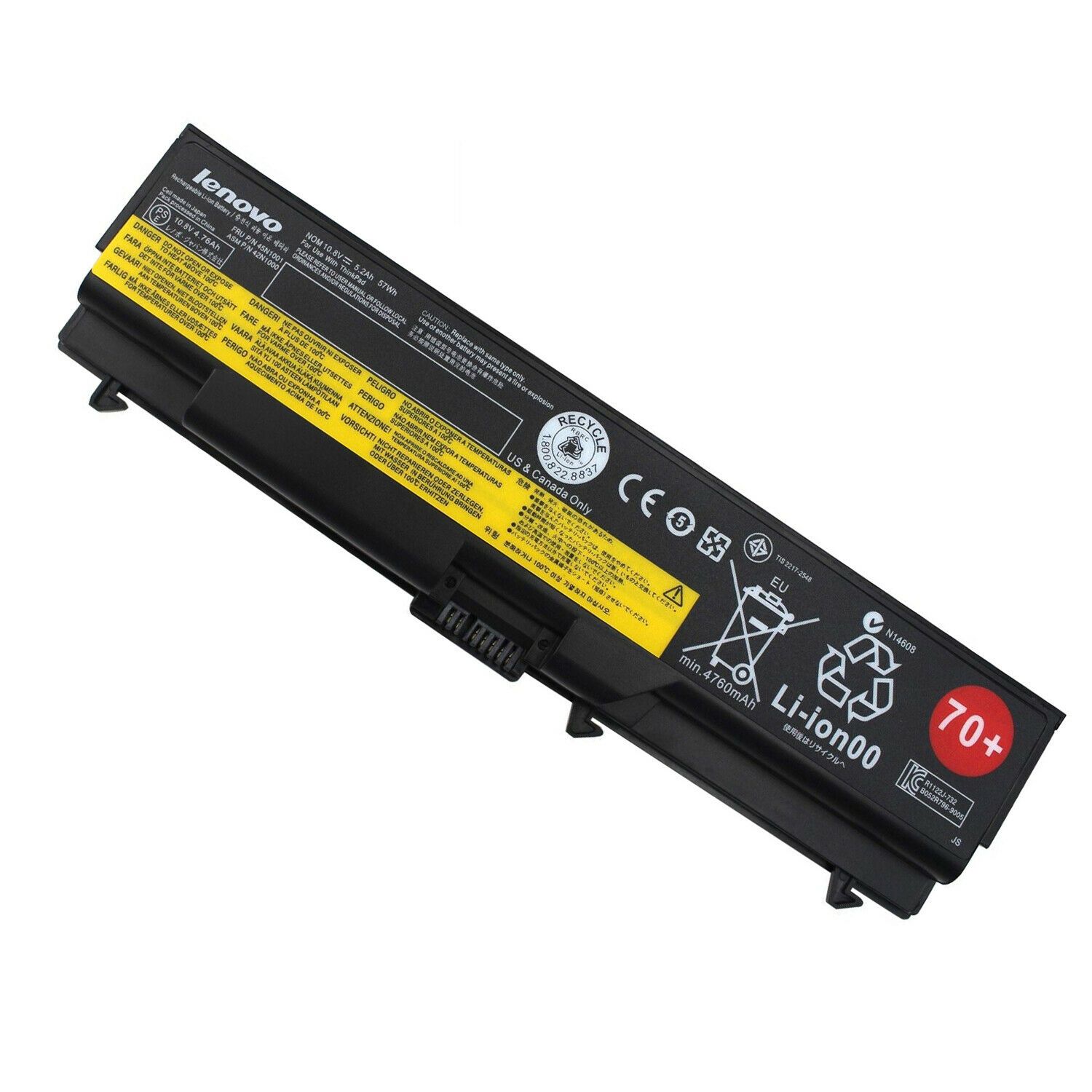 Lenovo ThinkPad 0A36303 70+ 10.8V 5200mAh Laptop Battery Refurbished - Lenovo refurbished available on PCLiquidations