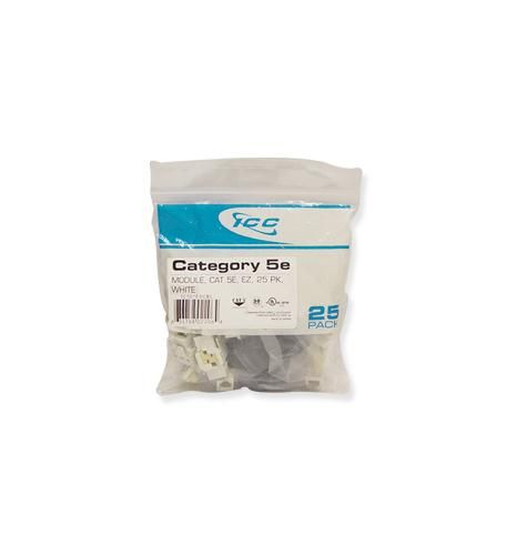 ICC IC107E5CWH 25PK Cat5 Jack White EZ Refurbished -  refurbished available on PCLiquidations