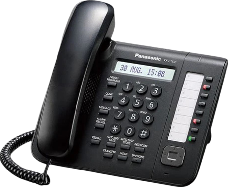 Panasonic KX-DT521 8-Button Corded Digital Phone - Black - Grade B Refurbished - Panasonic refurbished available on PCLiquidations