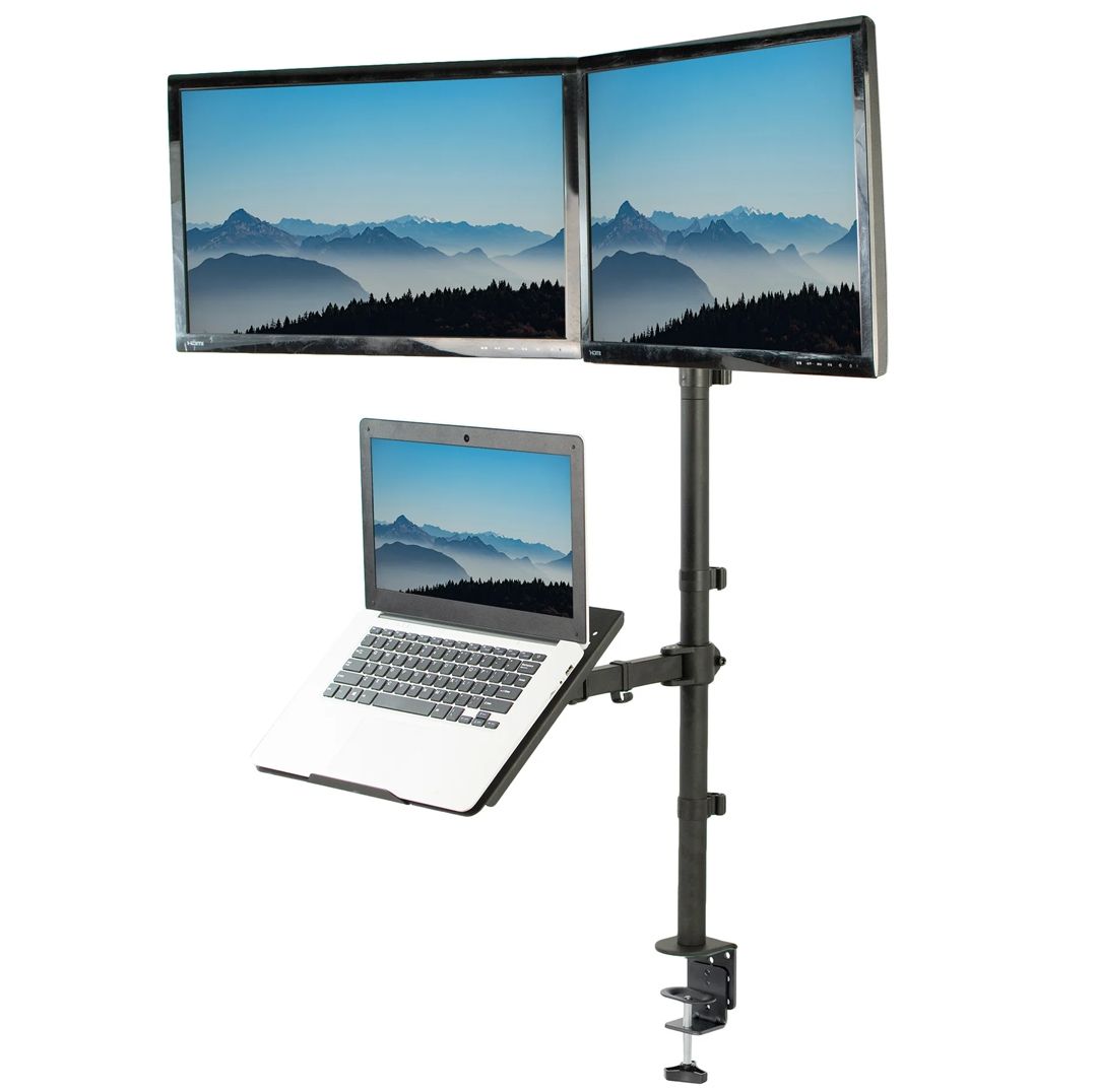 VIVO Dual Monitor Extra Tall Desk Mount with Laptop Holder Refurbished -  refurbished available on PCLiquidations